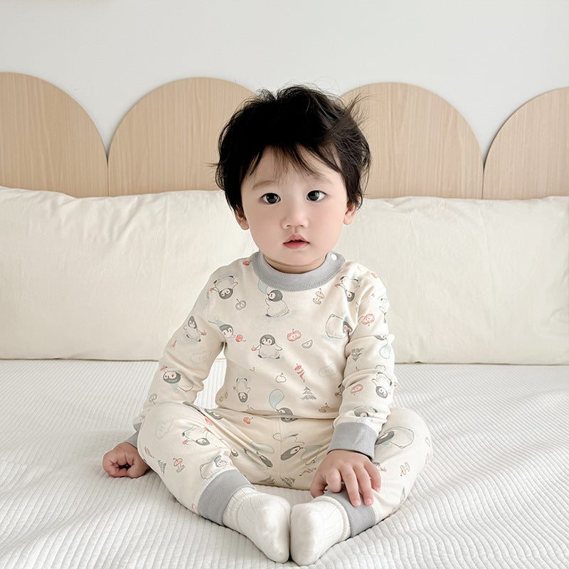 Baby Autumn Pajama Set Cotton Warm Clothes