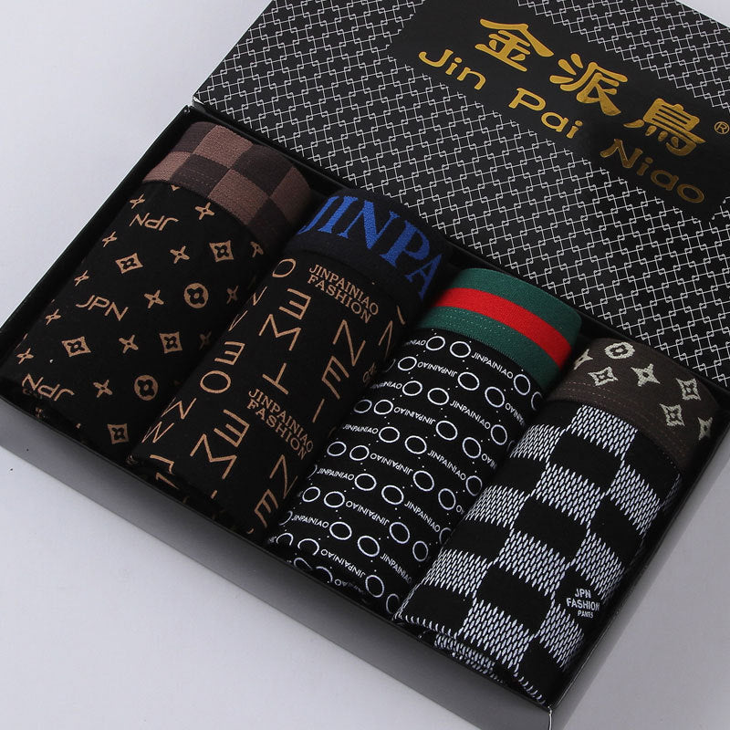 Pack of 4 Mens Modal Mid-Waist Boxer Briefs