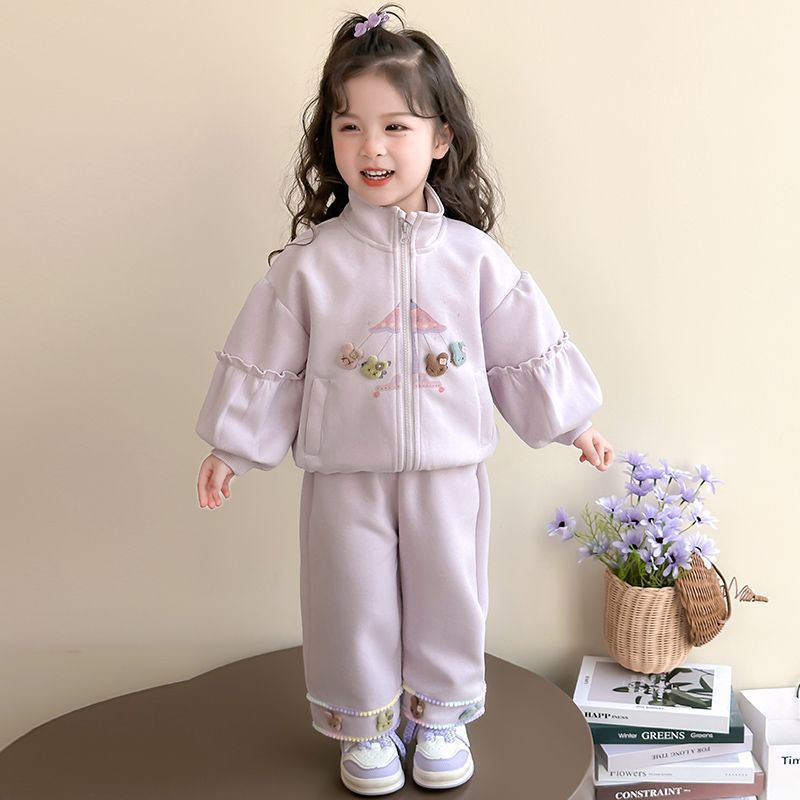 Girls Korean Cartoon Zipper Set – Spring Autumn Outfit – Outfit Sets – Image 7