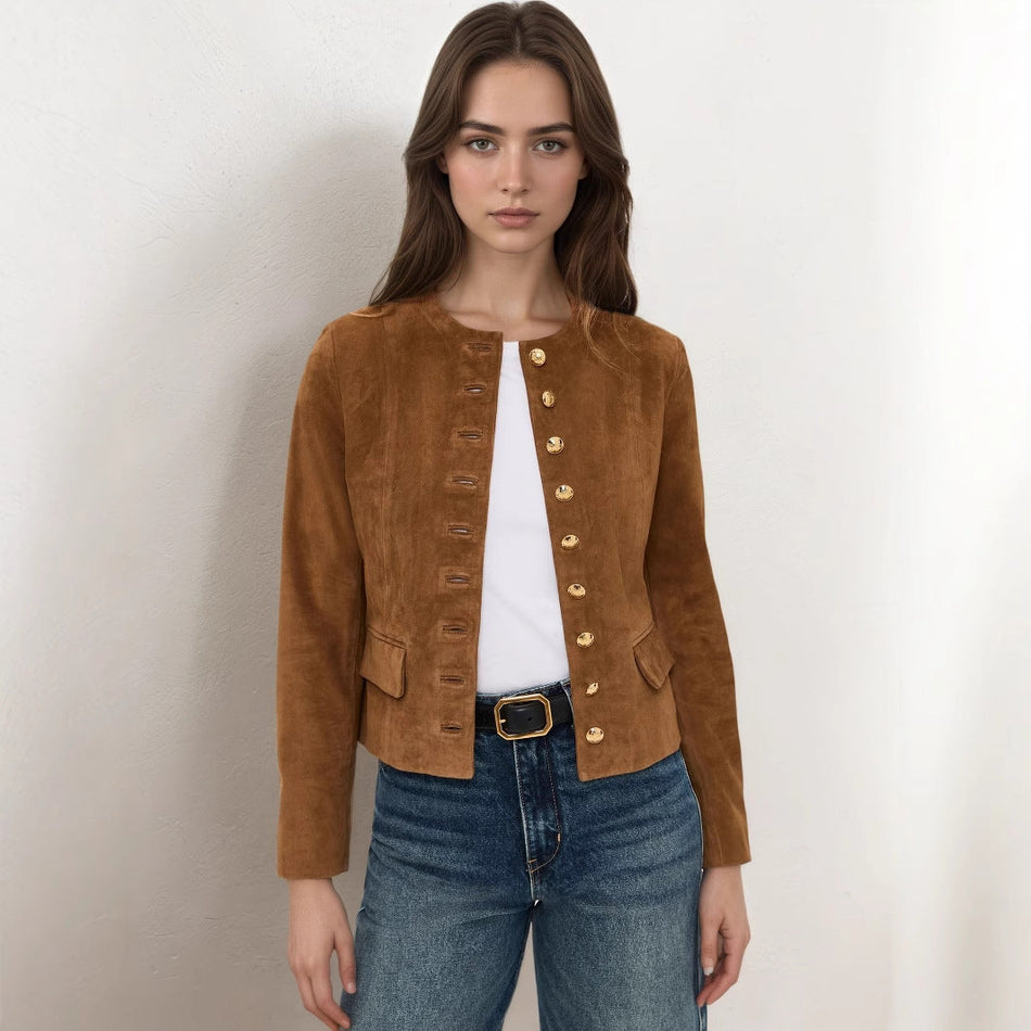 Suede Jackets for Men 2025 | Classic Metal Button Style