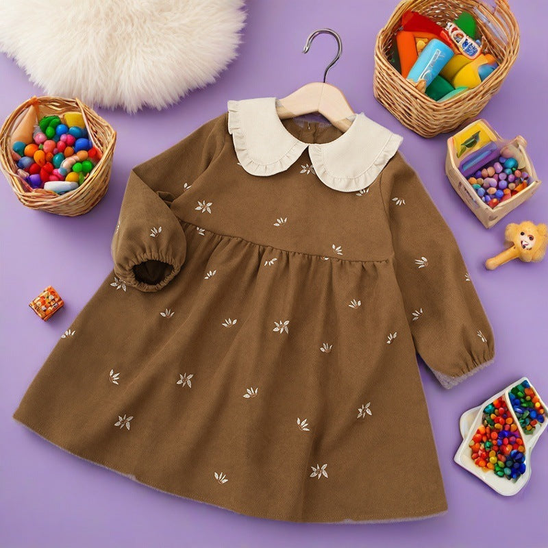 Girls' Spring Princess Dress – Long Sleeve Korean Style