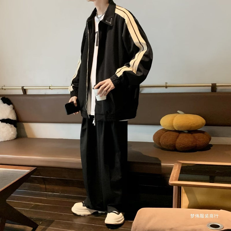 Men’s High Street Woven Lapel Casual Jacket
