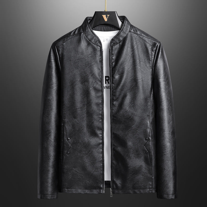 Men’s PU Leather Jacket – 2024 Autumn Winter Plus Size