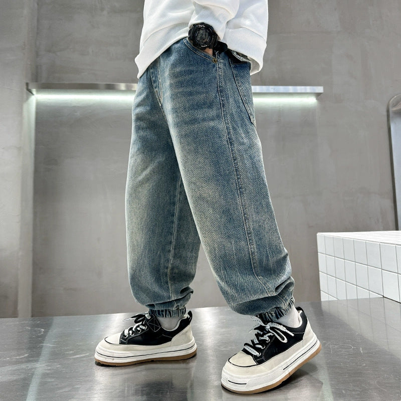 STOCK-Boys’ Loose Fit Jeans – Trendy Soft Denim Pants