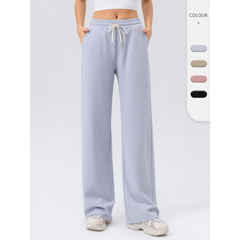 Women’s High-Waisted Wide-Leg Sports Pants Autumn Winter
