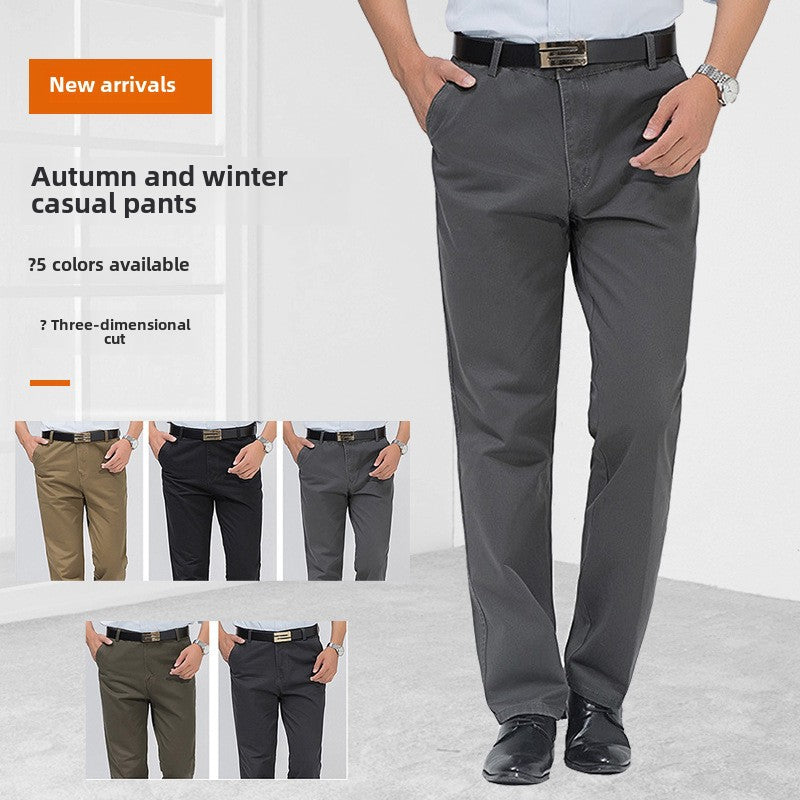 Men's Thick Cotton Pants – Winter Business Casual Wear