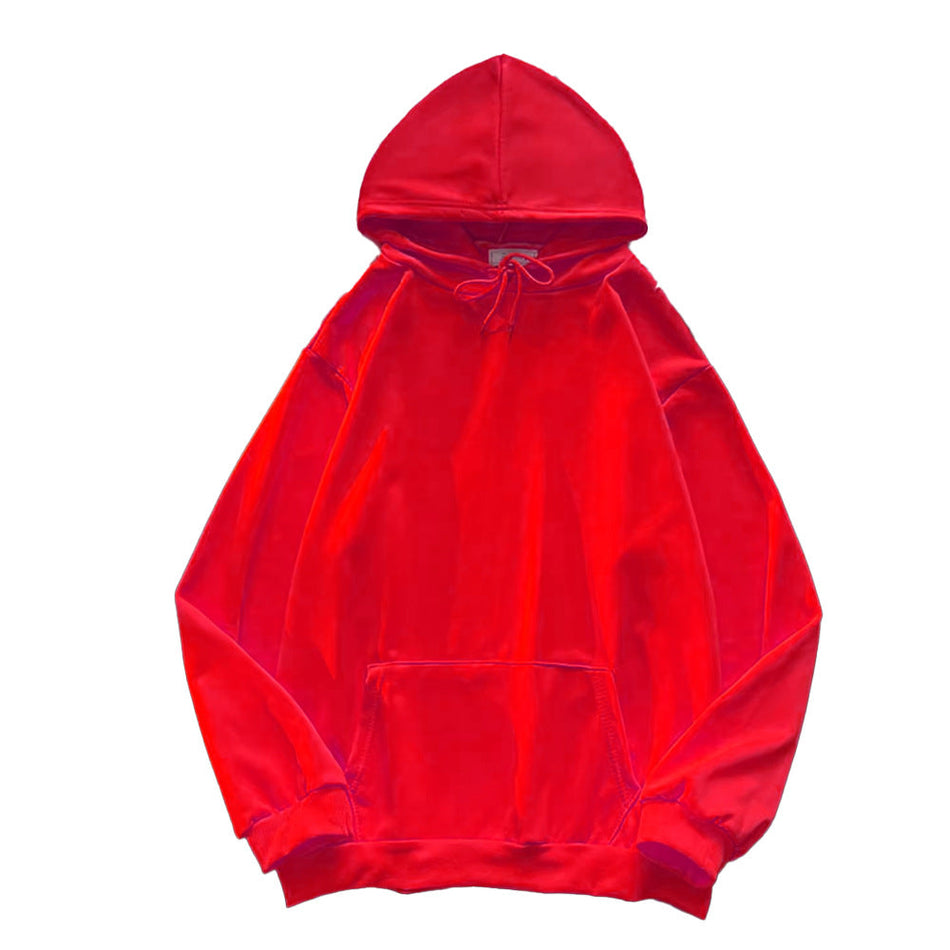 320g Heavyweight Red Hooded Sweatshirt Trendy Spring Fall XL