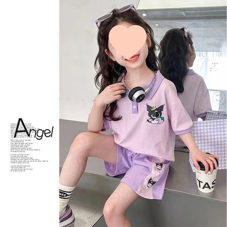 Girls Cartoon Short Sleeve Top & Shorts Set 2024 – Summer Kids Fashion Nepal | Tudoholic