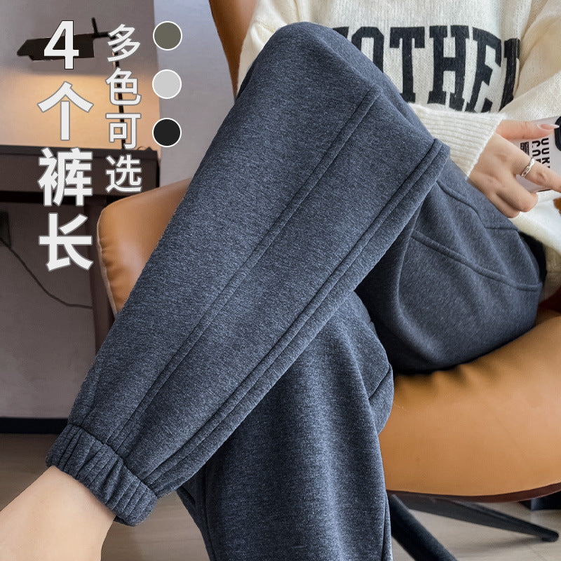 Women’s Velvet Sweatpants 2026 Loose Thickened Casual Pants