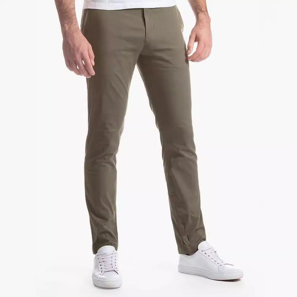 Men's Twill Cotton Business Pants – Stretch Fit Casual