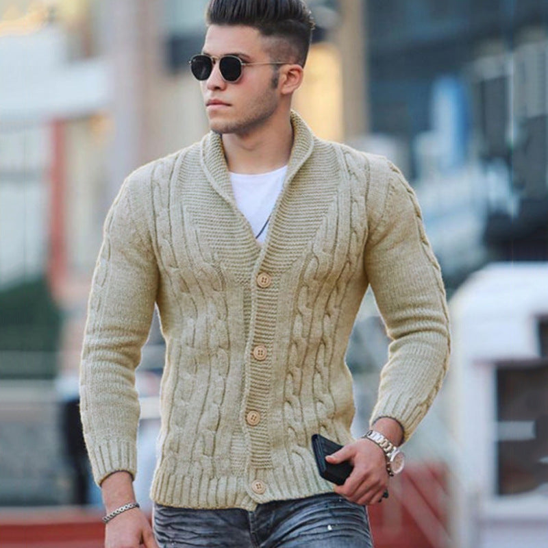 Men’s 2025 Slim Solid Color Knitted Cardigan