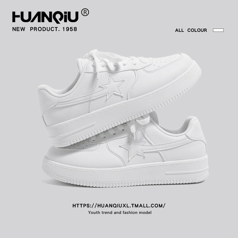 INSTOCK-Universal White Thick-Soled Women’s Casual Shoes 2025