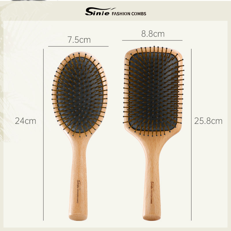 Beech Wood Air Cushion Meridian Hair Comb