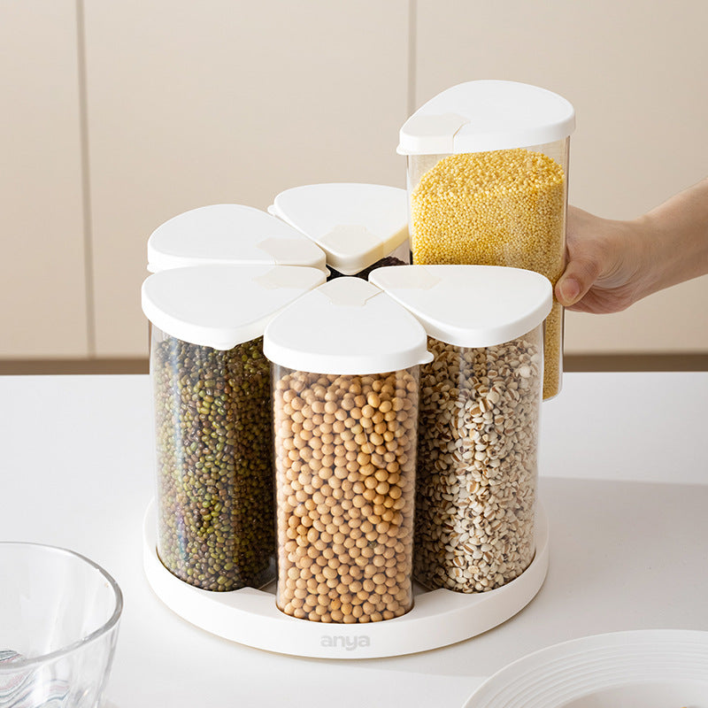 Rotating Grain and Rice Storage Bucket