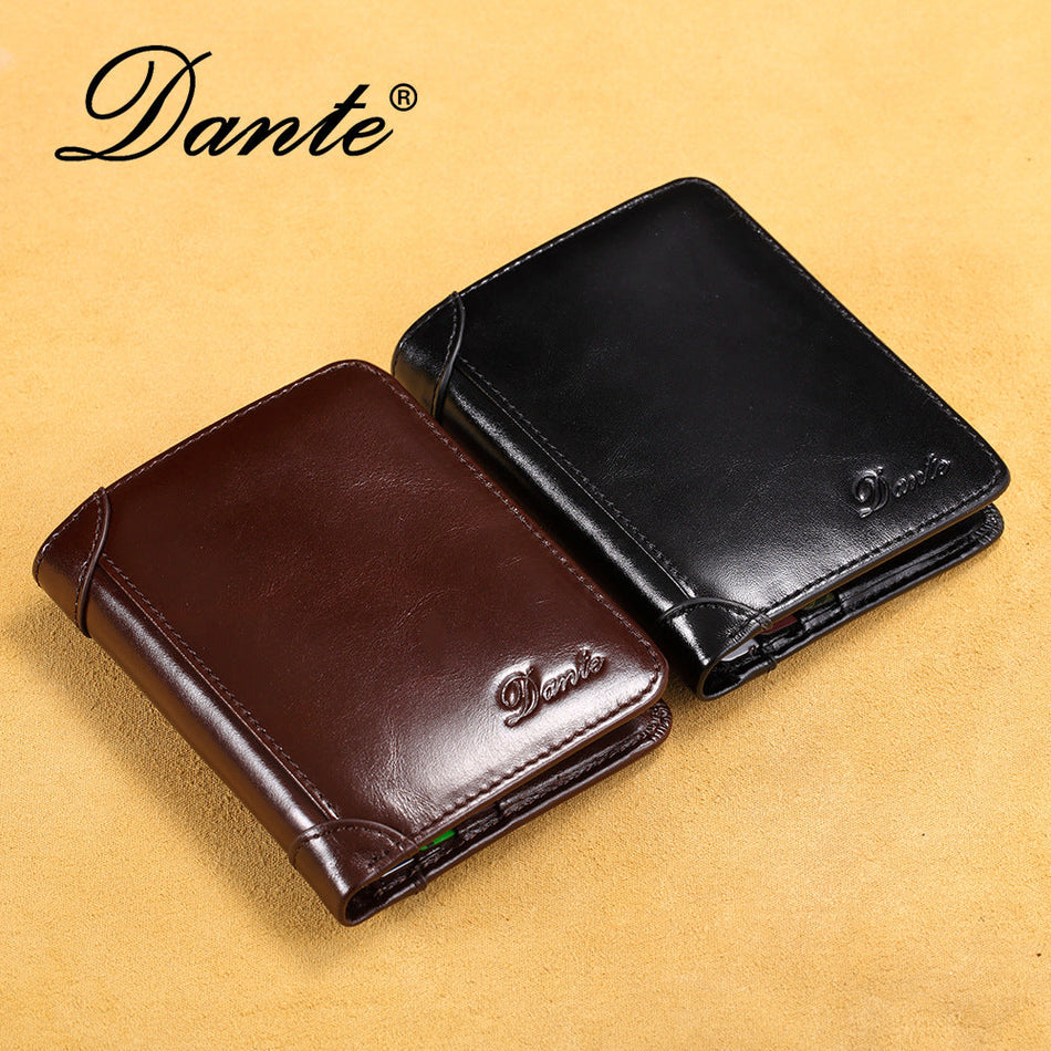 Men’s Cowhide Leather Wallet – RFID Anti-Theft Design