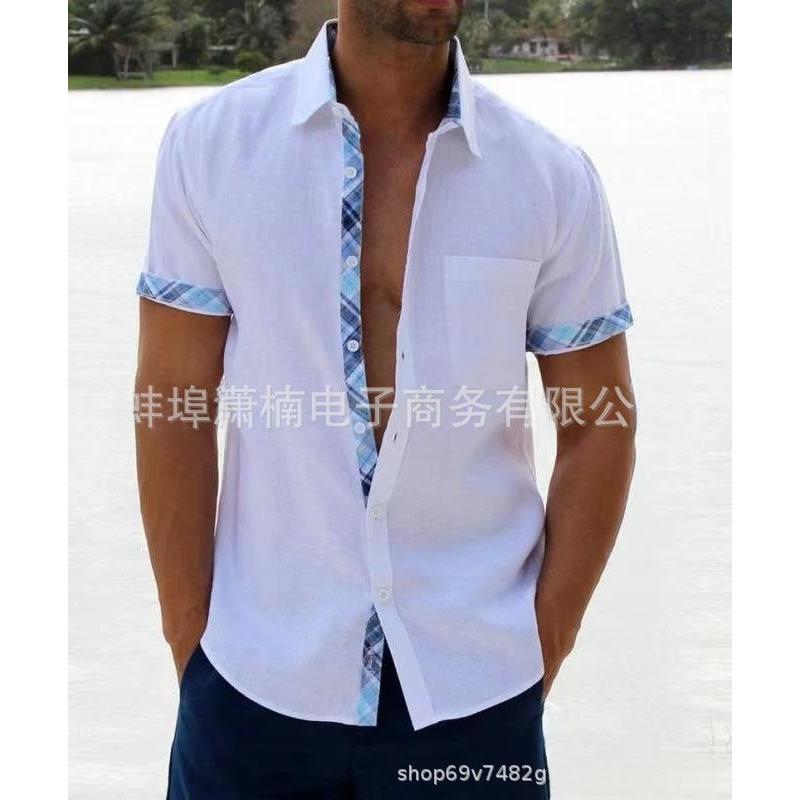 Summer Contrast Collar Shirt – Casual & Stylish