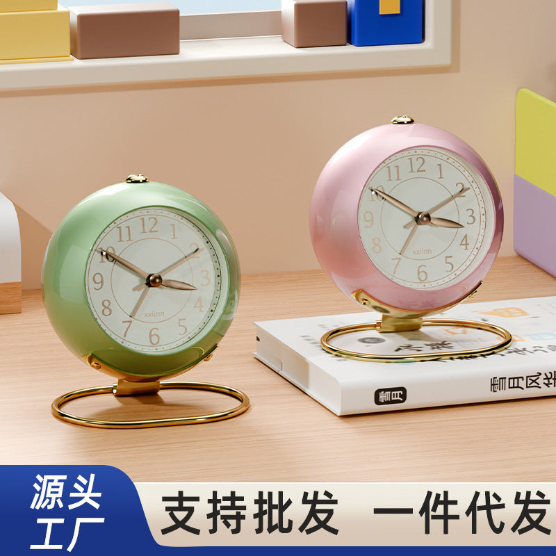 Small Fat Bell Alarm Clock Super Loud Nightlight for Bedroom