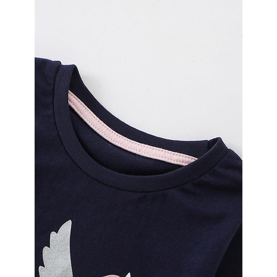 Girls Long Sleeve TShirt 2023 Autumn Cartoon Style Top Kidss