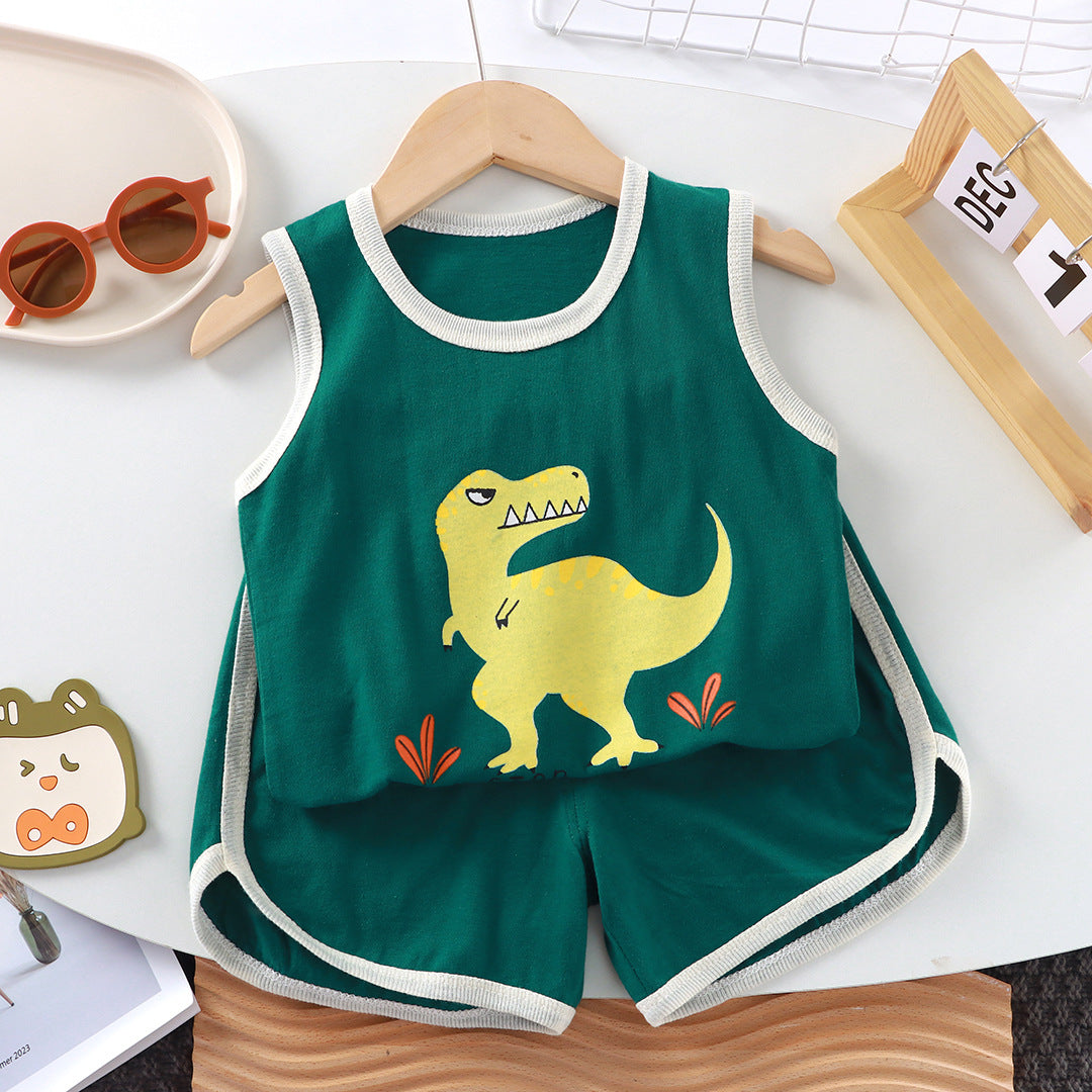 Kids Cotton Vest Set Sleeveless Summer Outfit – Summer Kids Fashion Nepal | Tudoholic