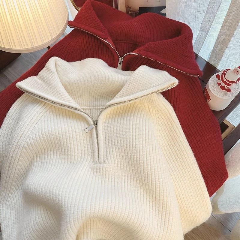 Women’s Knitted Zipper Sweater