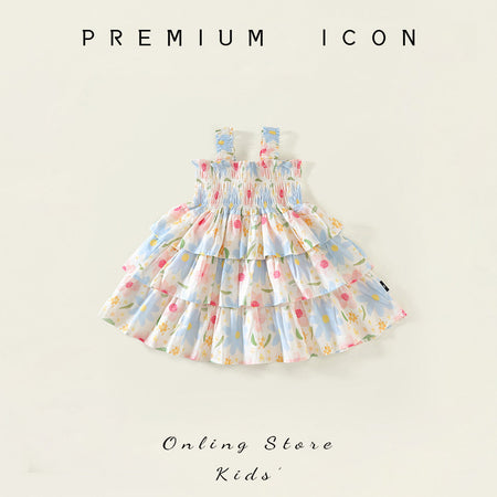 Girls Cake Dress Sleeveless Summer 2025 Princess – Summer Kids Fashion Nepal | Tudoholic