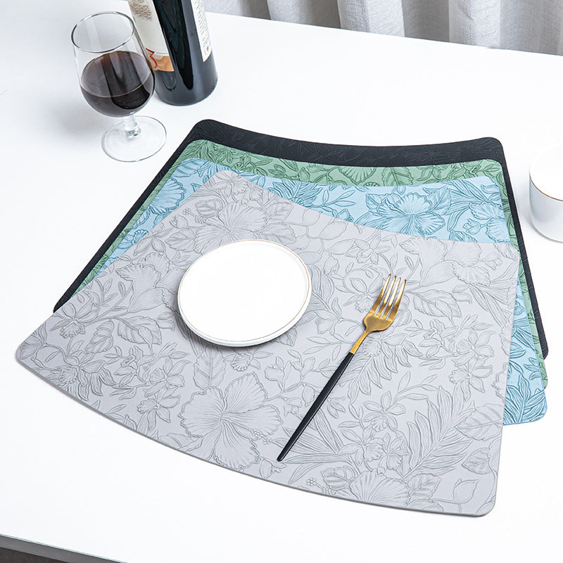 Leather Fan-Shaped Chinoiserie Placemat