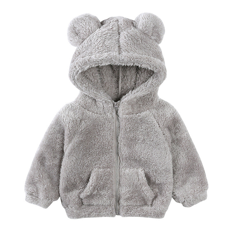 Kids Hooded Fur Sweatshirt | Warm Winter Lamb Velvet