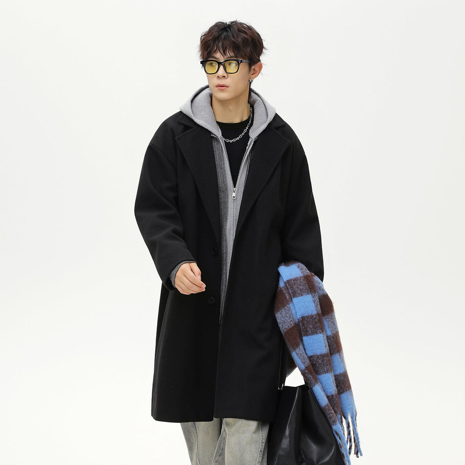 Men’s Woolen Lapel Pea Coat | Retro Winter Windbreaker