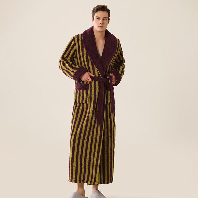 INSTOCK-Half-Velvet Coral Nightgown | Thickened Autumn Winter