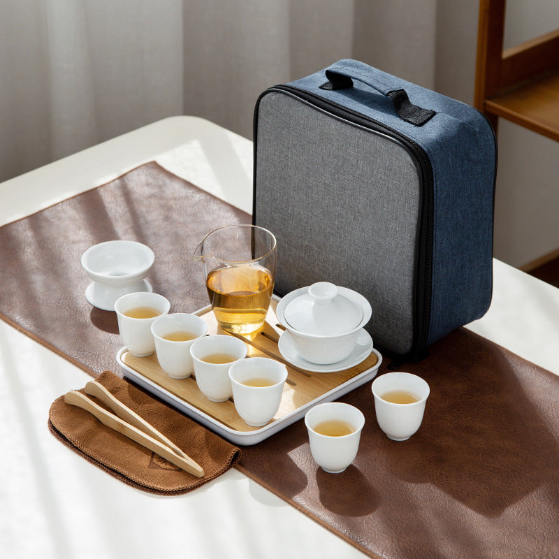 Dehua Porcelain Bowl Set with Travel Tray