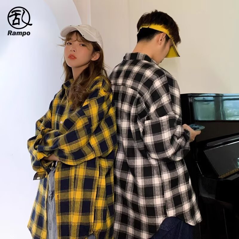 Men's Black & White Plaid Korean Style Casual Shirt Jacket