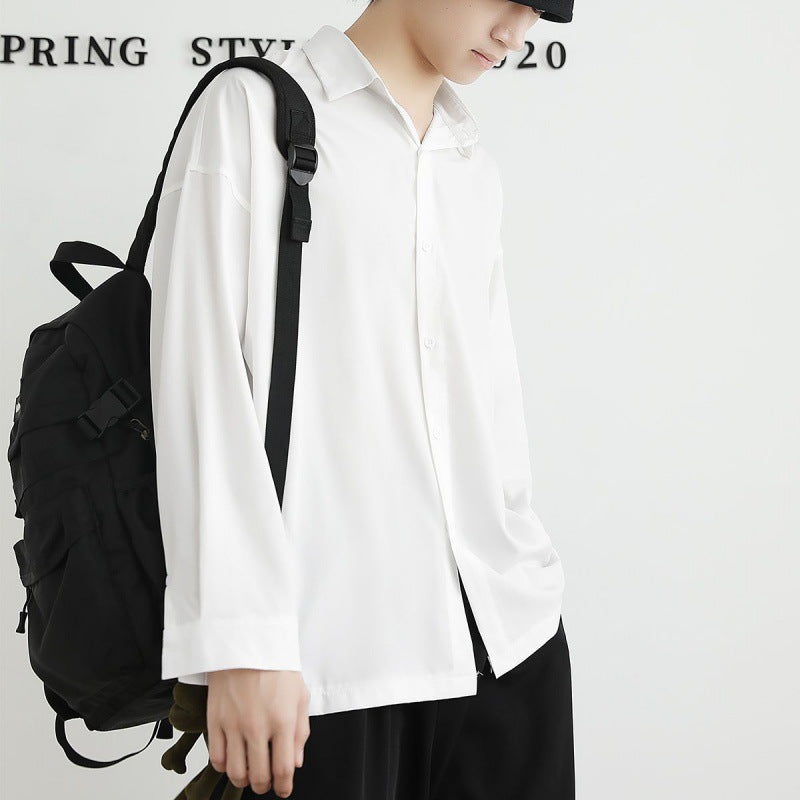 Men's Black Non-Iron Long-Sleeve Thin Casual Shirt Jacket