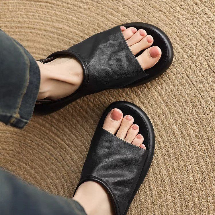 Retro Hollow Open-Toe Roman Flat Sandals for Women