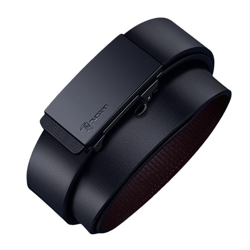 INSTOCK-Woodpecker Cowhide Belt – Auto Buckle & Sleek Fit