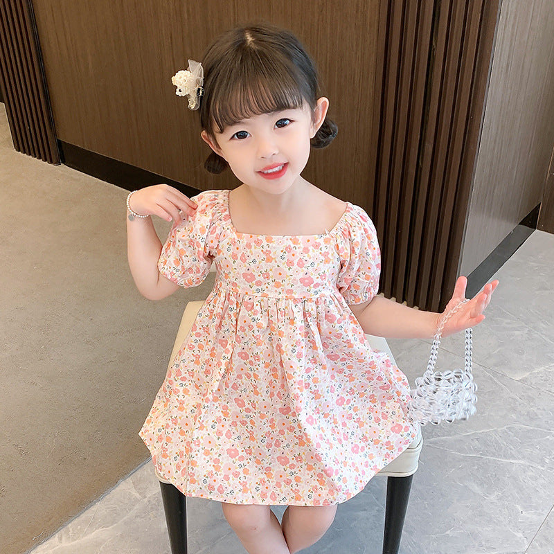Girls Floral Bow Cotton Dress Summer 2024 Korean Style – Summer Kids Fashion Nepal | Tudoholic