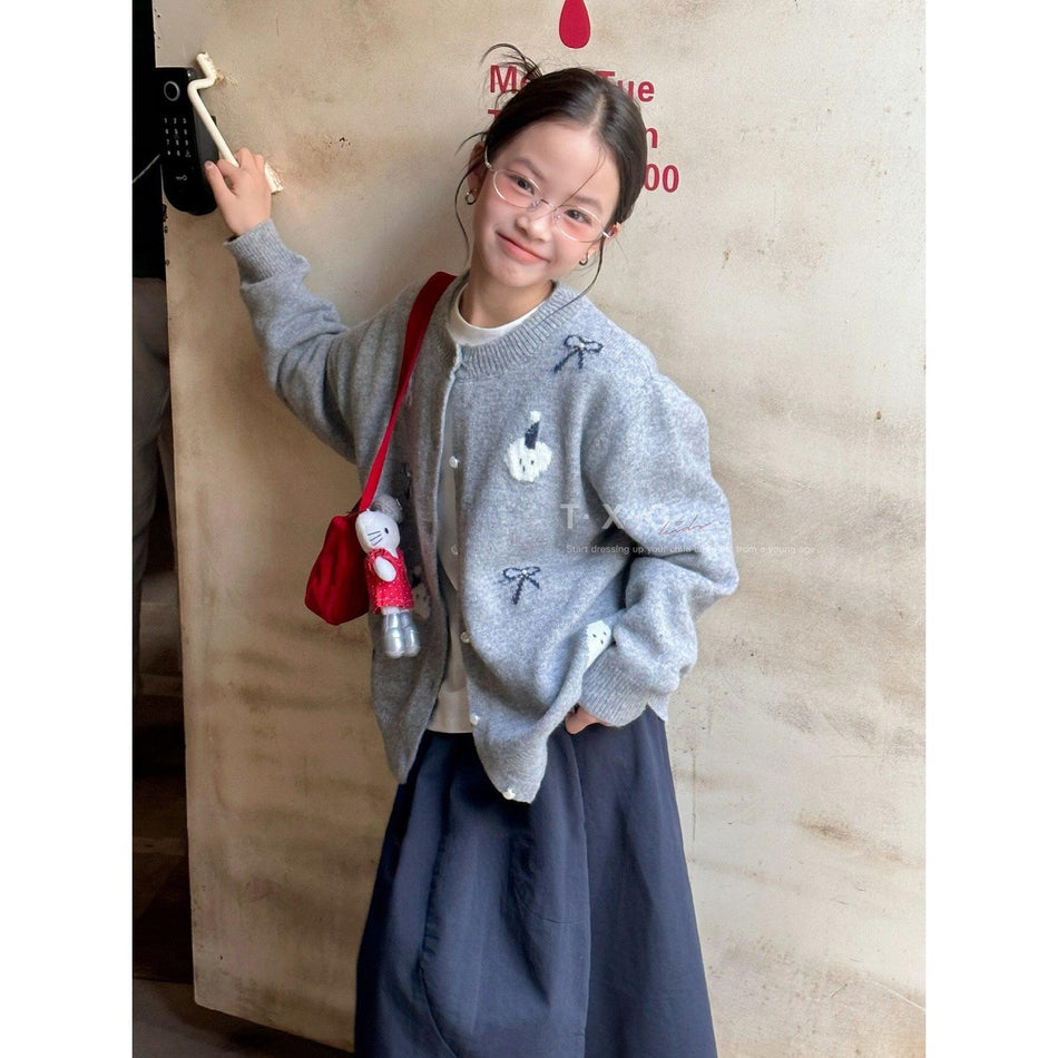 Girls’ Western Korean Cardigan Sweater