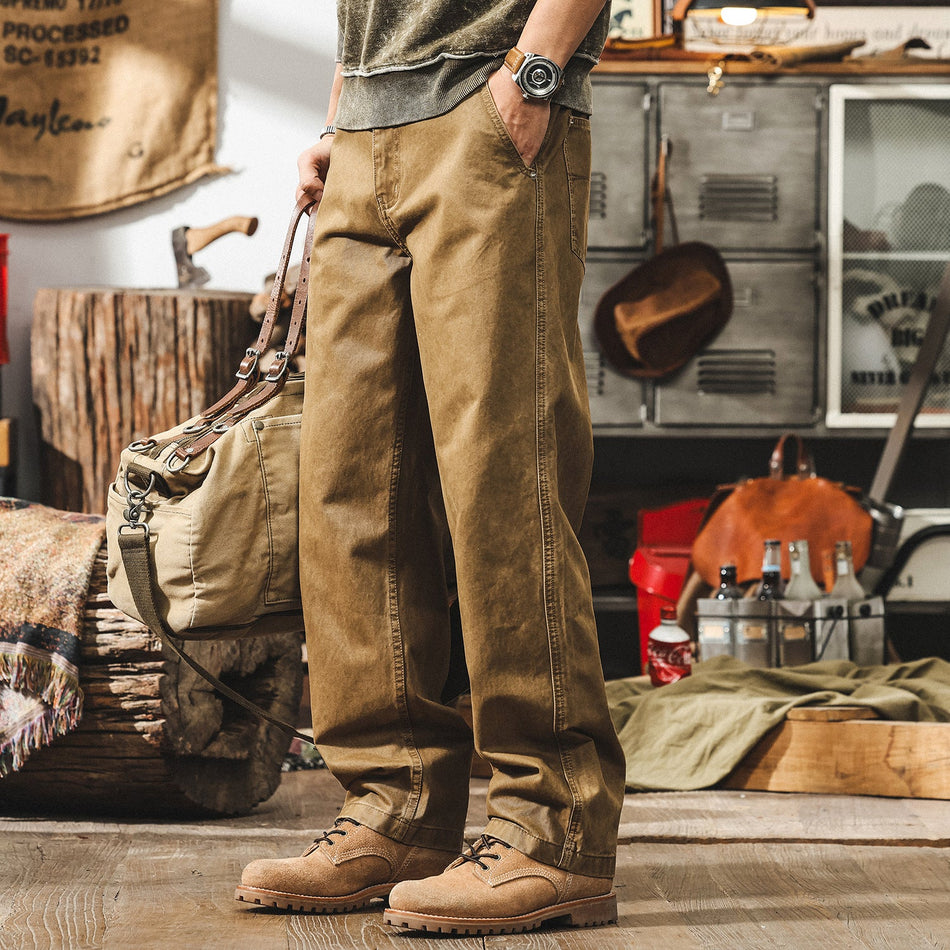 Retro Heavy Twill Casual Pants Men