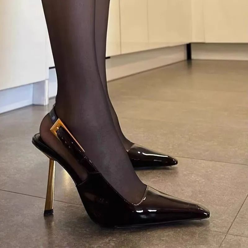INSTOCK-Elegant Black Patent Leather High Heels for Women