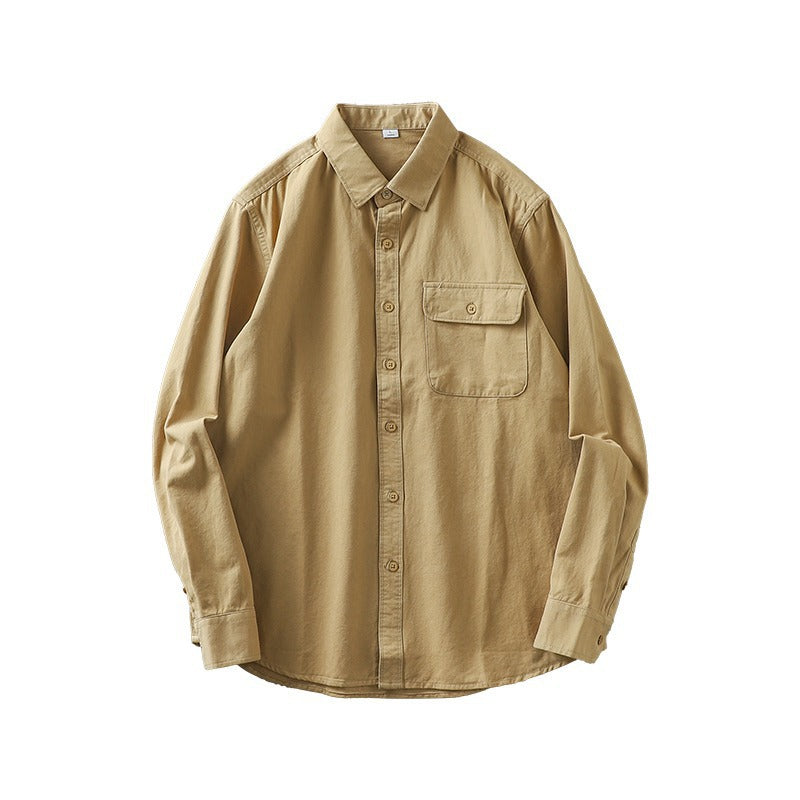 Men’s Long-Sleeve Cotton Shirt – Classic Casual Button-Up