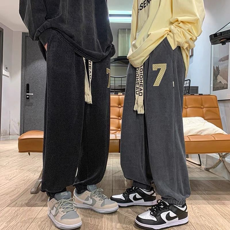 Men’s Fleece-Lined Corduroy Loose Pants