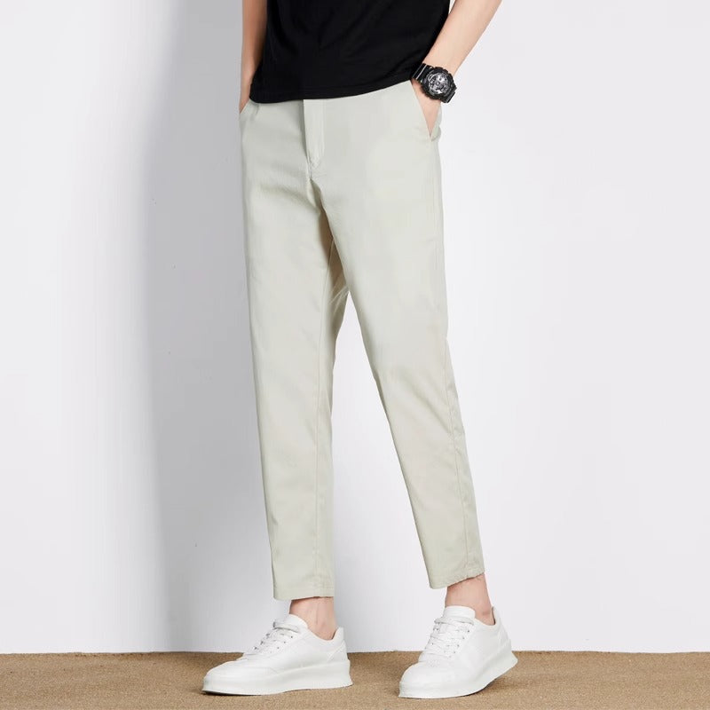 Men’s Ice Silk Pants – Summer Loose Ankle-Length Casual