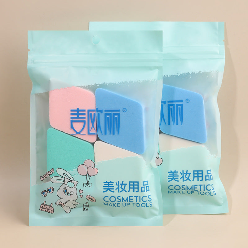 Maiouli Diamond Puff Set – 4 Vibrant Sponges