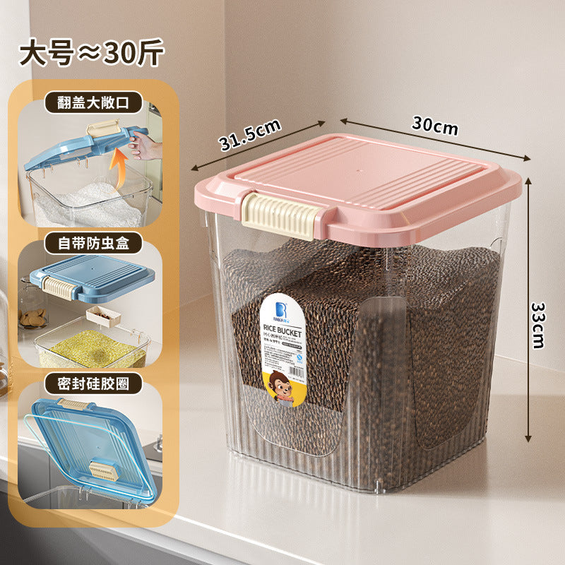 Large Capacity Sealed Rice Storage Bucket 20–50kg Food Grade