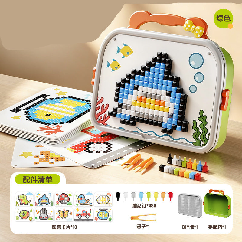 3D Mushroom Nail Puzzle Large Particle Building Toy