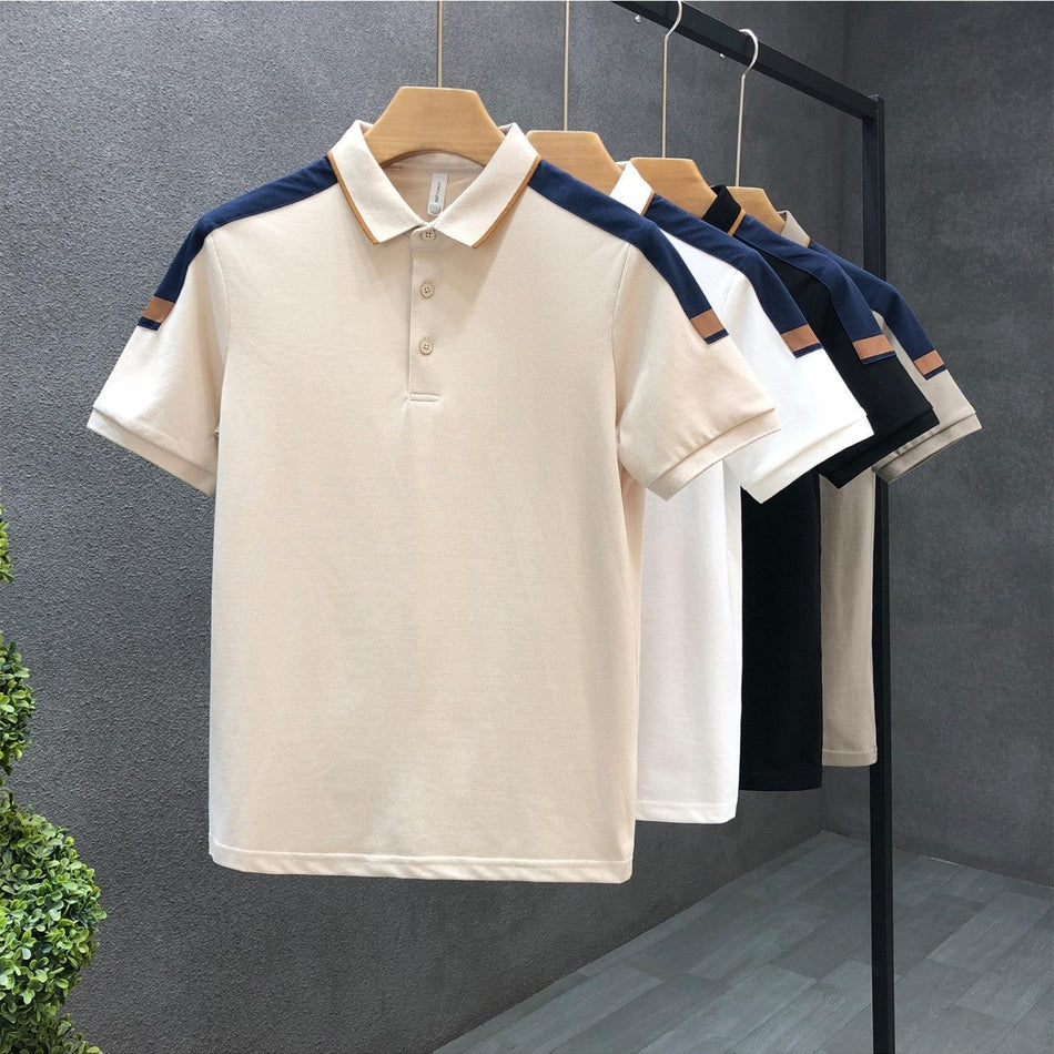 INSTOCK-Color-Block Polo Shirt – Slim Fit Men’s Summer Top