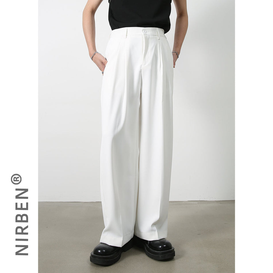 STOCK-Men’s Wide-Leg Korean Pants – Four-Color Loose Straight