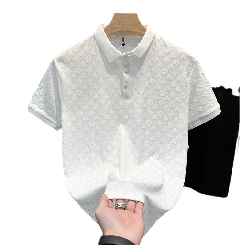 Jacquard Polo for Men – Slim Fit & Breathable Style