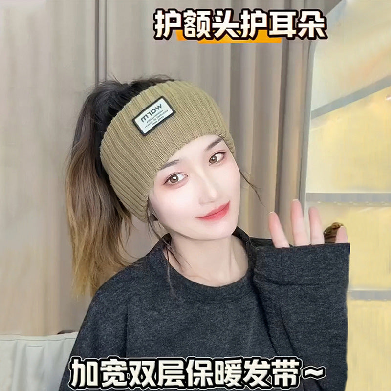 Autumn Winter Wool Knitted Sports Headband Forehead Ear Warm