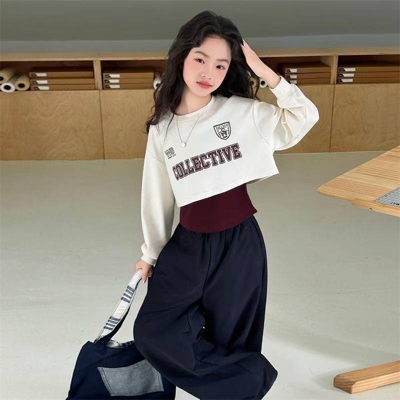 Girls Color-Block Hoodie Set – Autumn 3-Piece Outfit – Baby & Children's Outfits – Image 7