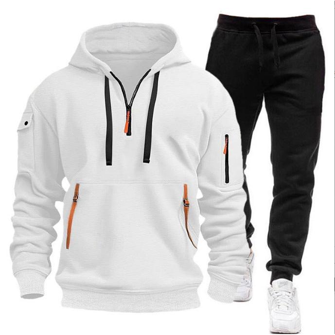 Men’s 2024 Multi-Pocket Zipper Hoodie Sports Sweater Suit